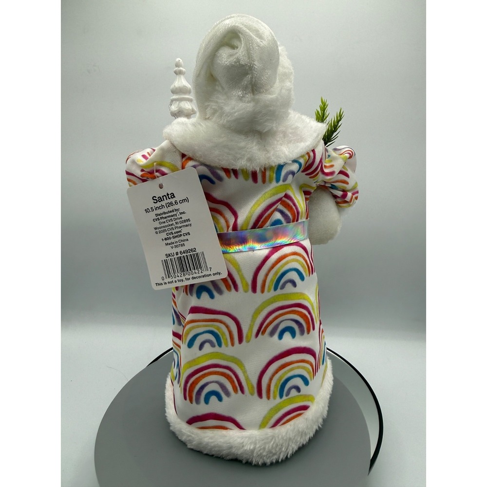 RAINBOW Pride Santa Christmas Figurine w/ gift sack 10.5" CHRISTMAS FIGURE - Picture 6 of 7